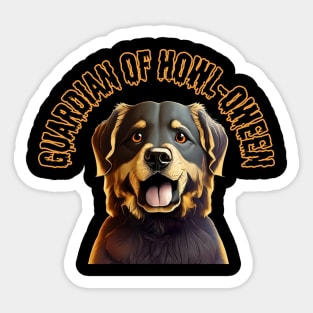 Guardian of Howl-oween. Dog, Golden Retriever, Halloween Sticker